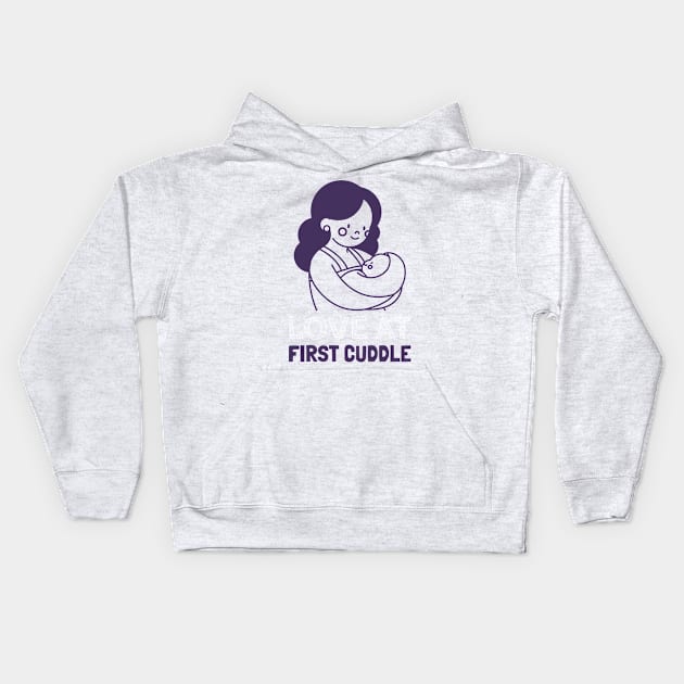 Love At First Cuddle Kids Hoodie by ThatNoviceIllustrator